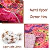 FADFAY Exotic Boho Duvet Cover Set King/California King 100% Brushed Cotton Soft Bohemian Bedding Red Teal Mandala Printed Bedding Reversible Striped Zipper Bed Comforter Cover + 2 Pillowshams view 2