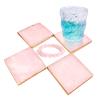 Rose Quartz Decor Coaster, Natural Pink Crystal Coasters Gold Edge Set of 4 (Square 3.5''-4) view 4