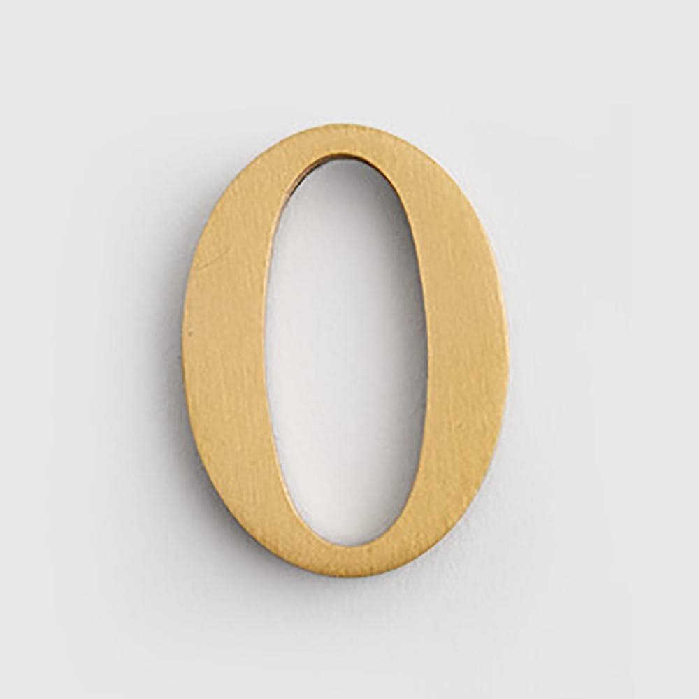 3D Floating House Plaque, House Number Metal Number Room Number Brass House Number Room Number Guest Room English Letter Anti-Rust and Long Lasting.-Number 0