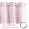 NICETOWN Moon and Stars Cutout Blackout Curtains with White Sheer Voile for Bedroom/Christmas, Grommets Noise Reducing Window Treatment Draped for Grils Room, 1 Pair, 52" Wide x 63" Long, Baby Pink view 2