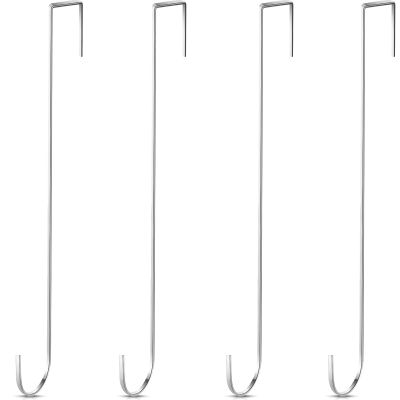 Hotop 4 Pcs 15'' Wreath Hanger for Front Door, Over The Door Hooks,Silver