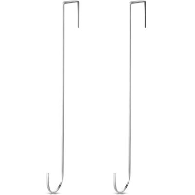 Hotop 2pcs 15'' Wreath Hangers for Front Door, Over The Door Hook,Silver