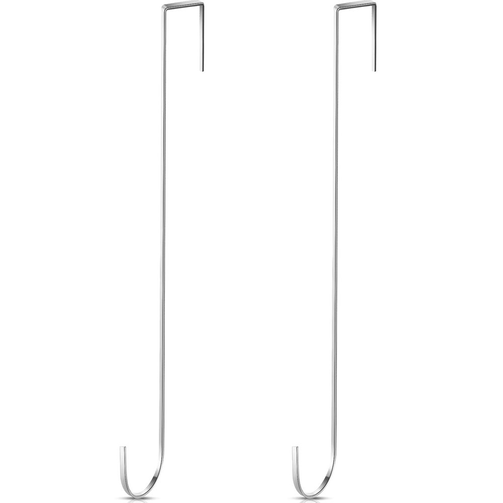 Hotop 2pcs 15'' Wreath Hangers for Front Door, Over The Door Hook,Silver