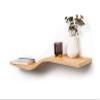 EWART WOODS Wooden Floating Wall Mount Shelf, 48 inch Wide, Unique Design Hanging Bookshelves Made of Natural Ash Wood, Curved Design Shelves for Living Room, Office view 2