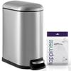 happimess HPM1010A Roland 10.6-Gallon Step-Open Trash Can with Soft-Close Lid, Modern, Minimalistic, Fingerprint Proof for Home, Kitchen, Laundry Room, Office, Bedroom, Bathroom, Chrome view 1