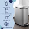 happimess HPM1010A Roland 10.6-Gallon Step-Open Trash Can with Soft-Close Lid, Modern, Minimalistic, Fingerprint Proof for Home, Kitchen, Laundry Room, Office, Bedroom, Bathroom, Chrome view 4
