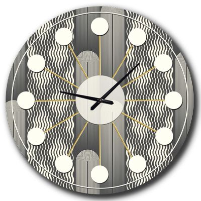 DesignQ 'Mimimal Black and White Design II' Mid-Century Modern Wall Clock for Home Bedroom Bathroom Office Living Room Decoration
