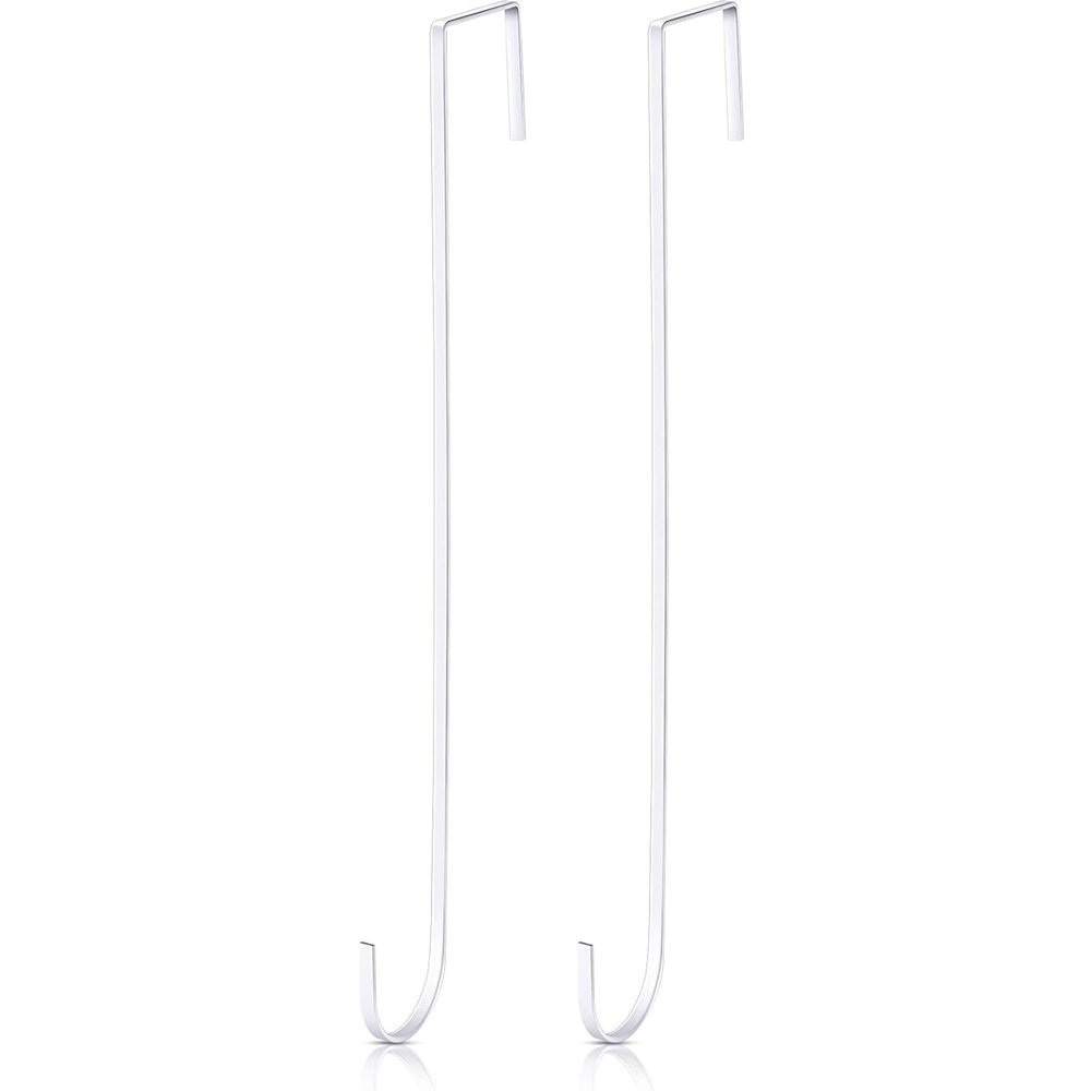 Hotop 2pcs 15'' Wreath Hangers for Front Door, Over The Door Hook,White