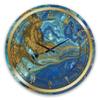 DesignQ 'Blue and Gold Marble Agate Ripples I' Glam Wall Clock for Home Bedroom Bathroom Office Living Room Decoration view 1