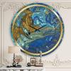 DesignQ 'Blue and Gold Marble Agate Ripples I' Glam Wall Clock for Home Bedroom Bathroom Office Living Room Decoration view 2