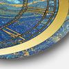 DesignQ 'Blue and Gold Marble Agate Ripples I' Glam Wall Clock for Home Bedroom Bathroom Office Living Room Decoration view 3