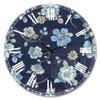 DesignQ 'Indigold Metallic Flower Pattern' Traditional Wall Clock for Home Bedroom Bathroom Office Living Room Decoration view 1