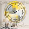 DesignQ 'Grey and Yellow Blue Abstract IXX' Modern Wall Clock for Home Bedroom Bathroom Office Living Room Decoration view 2