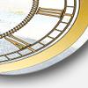 DesignQ 'Grey and Yellow Blue Abstract IXX' Modern Wall Clock for Home Bedroom Bathroom Office Living Room Decoration view 3
