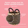 Compactor Flora Seagrass Storage Basket, Size Medium, Dia 25 x 25cm, Black/Brown, RAN10562 view 4