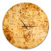 DesignQ 'Magnifying Glass on World Map ' Rustic Wall Clock for Home Bedroom Bathroom Office Living Room Decoration view 1