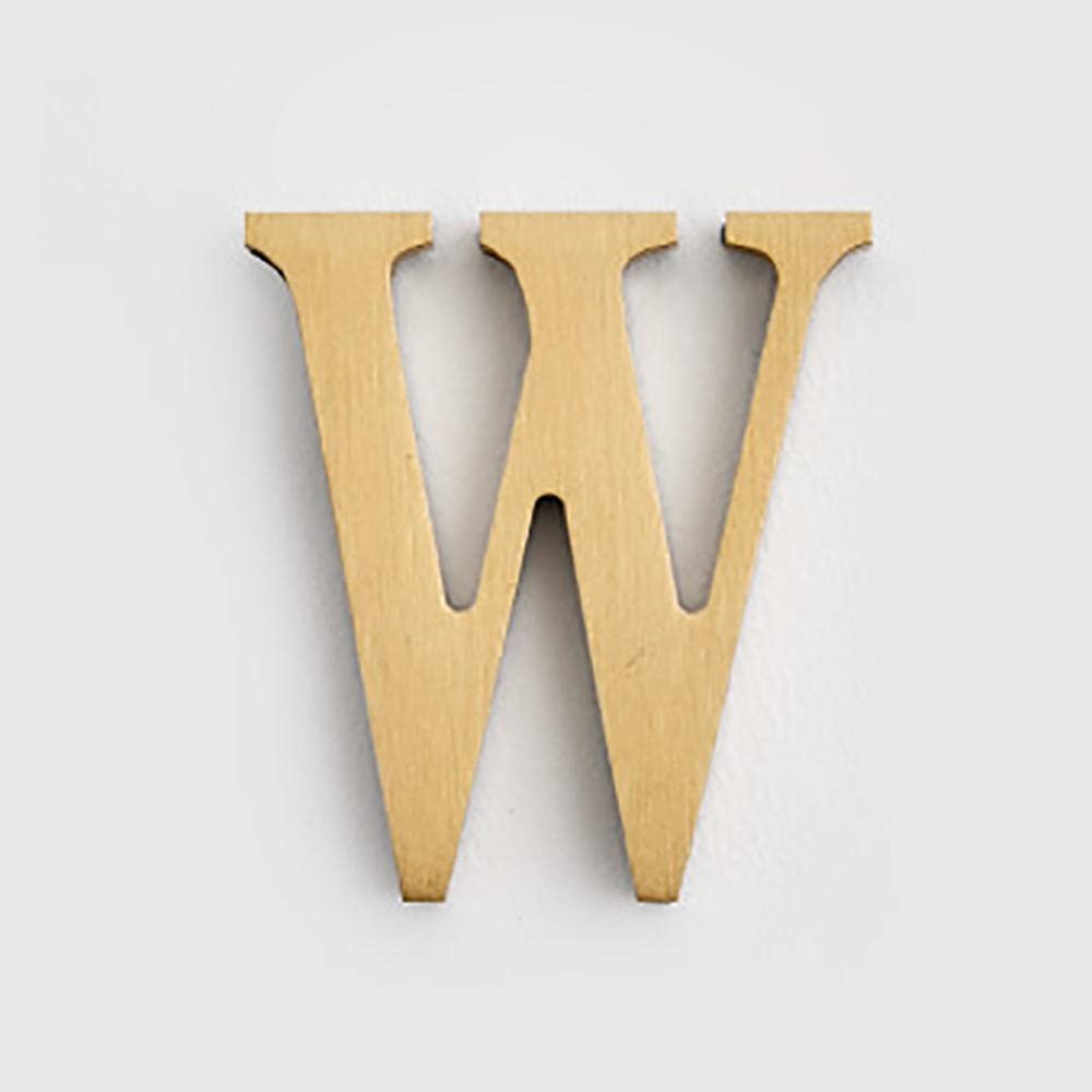 3D Floating House Plaque, House Number Metal Number Room Number Brass House Number Room Number Guest Room English Letter Anti-Rust and Long Lasting.-Letter W