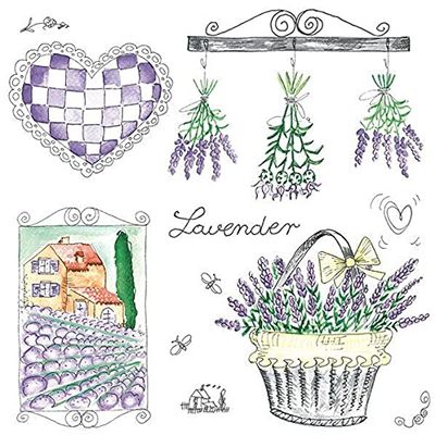 Keep Unique 20-ct 13x13 Flowers Paper Lavender Basket Luncheon Decoupage Napkins, 3-Ply Servilletas Printed Basket Cocktail Napkin for Art, Dinner and Party, Disposable Napkins Decor