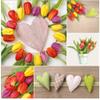 Keep Unique 20-ct 13x13 Flowers Paper Tulips Heart Luncheon Decoupage Napkins, 3-Ply Servilletas Printed Tulips Cocktail Napkin for Art, Dinner and Party, Disposable Napkins Decor view 1