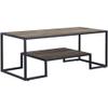 Acme Idella Wooden Coffee Table with 1 Tier Shelf in Rustic Oak and Black view 1