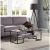 Acme Idella Wooden Coffee Table with 1 Tier Shelf in Rustic Oak and Black view 2