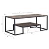 Acme Idella Wooden Coffee Table with 1 Tier Shelf in Rustic Oak and Black view 3
