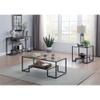 Acme Idella Wooden Coffee Table with 1 Tier Shelf in Rustic Oak and Black view 4