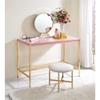 Acme Midriaks Wooden Top Writing Desk with USB Port in Pink and Gold view 4