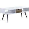 Acme Halima Wooden Coffee Table with Storage in White and Black view 1