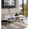 Acme Halima Wooden Coffee Table with Storage in White and Black view 2