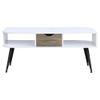 Acme Halima Wooden Coffee Table with Storage in White and Black view 4
