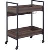 Acme Jerrick Wooden Serving Cart with 2 Shelves in Walnut and Black view 1