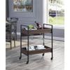 Acme Jerrick Wooden Serving Cart with 2 Shelves in Walnut and Black view 2