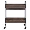 Acme Jerrick Wooden Serving Cart with 2 Shelves in Walnut and Black view 3
