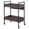 Acme Jerrick Wooden Serving Cart with 2 Shelves in Walnut and Black view 4