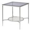 Acme Adelrik Square End Table in Glass and Chrome view 1
