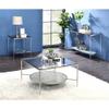 Acme Adelrik Square End Table in Glass and Chrome view 2