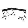 Acme Demas Wooden Top Computer Desk with Computer Holder in White and Black view 1