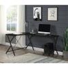 Acme Demas Wooden Top Computer Desk with Computer Holder in White and Black view 2