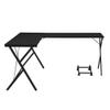 Acme Demas Wooden Top Computer Desk with Computer Holder in White and Black view 4