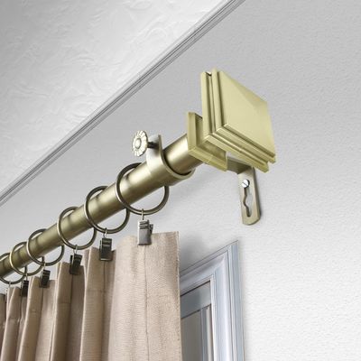 Carmen 1" Single Curtain Rod 160-240 inch - Gold