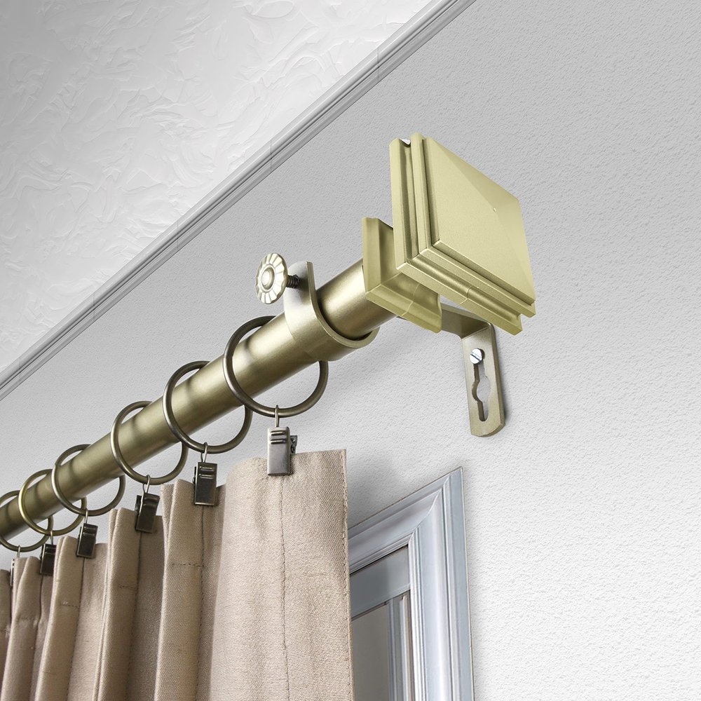 Carmen 1" Single Curtain Rod 160-240 inch - Gold