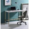 Acme Midriaks Wooden Top Writing Desk with USB Port in White and Gold view 2
