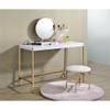 Acme Midriaks Wooden Top Writing Desk with USB Port in White and Gold view 4