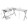Acme Demas Glass Top Computer Desk with Computer Holder in Clear and Silver view 3