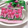 Keep Unique 20-ct 13x13 Flowers Paper Pink Tulip Luncheon Decoupage Napkins, 3-Ply Servilletas Printed Tulip Cocktail Napkin for Art, Dinner and Party, Disposable Napkins Decor view 3