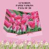 Keep Unique 20-ct 13x13 Flowers Paper Pink Tulip Luncheon Decoupage Napkins, 3-Ply Servilletas Printed Tulip Cocktail Napkin for Art, Dinner and Party, Disposable Napkins Decor view 4