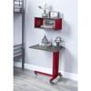 Acme Cargo Metal Base Accent Table with Wall Shelf and Caster Wheels in Red view 4