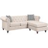 Acme Waldina Tufted Linen Fabric Upholstered Reversible Sectional Sofa in Beige view 1