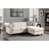 Acme Waldina Tufted Linen Fabric Upholstered Reversible Sectional Sofa in Beige view 2